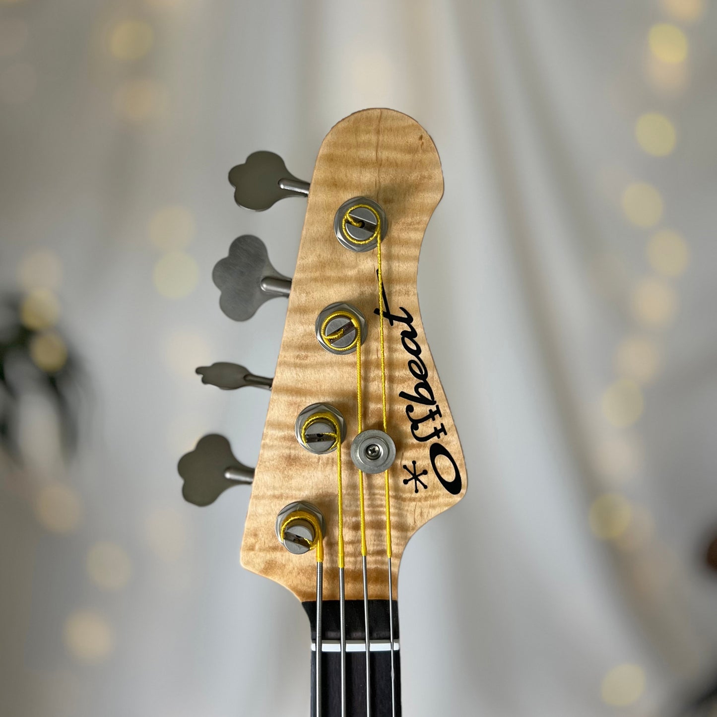 Carved Top Shelby TB2 30-Inch Short-Scale Bass in Cherry Bomb with Fralin Custom Big Single T-Bird Pickup Set (Passive) and V-V-T Electronics (Passive)