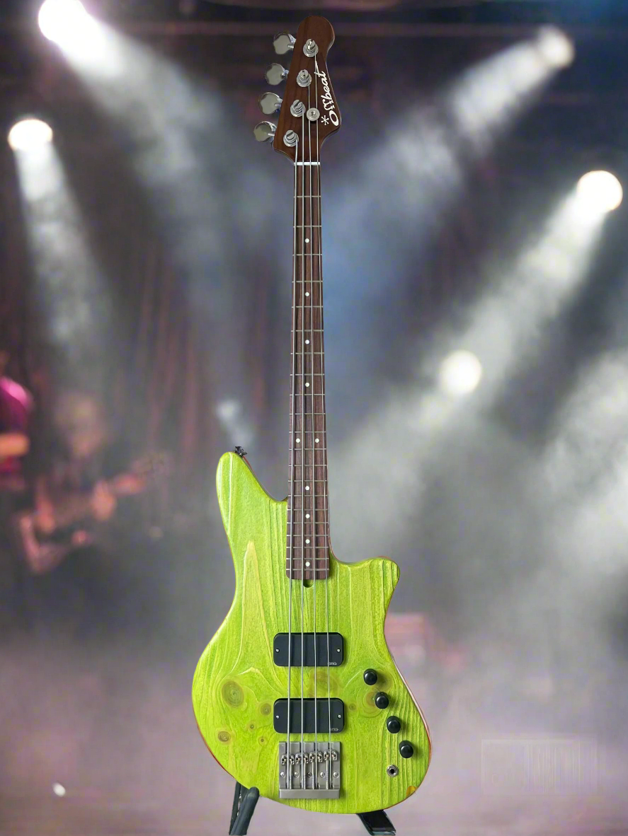 Jax 4 32-Inch Medium-Scale Bass in Alien Green with EMG TBPCS/TBPA (Active) Pickups and V/V/BTS (Active) Electronics