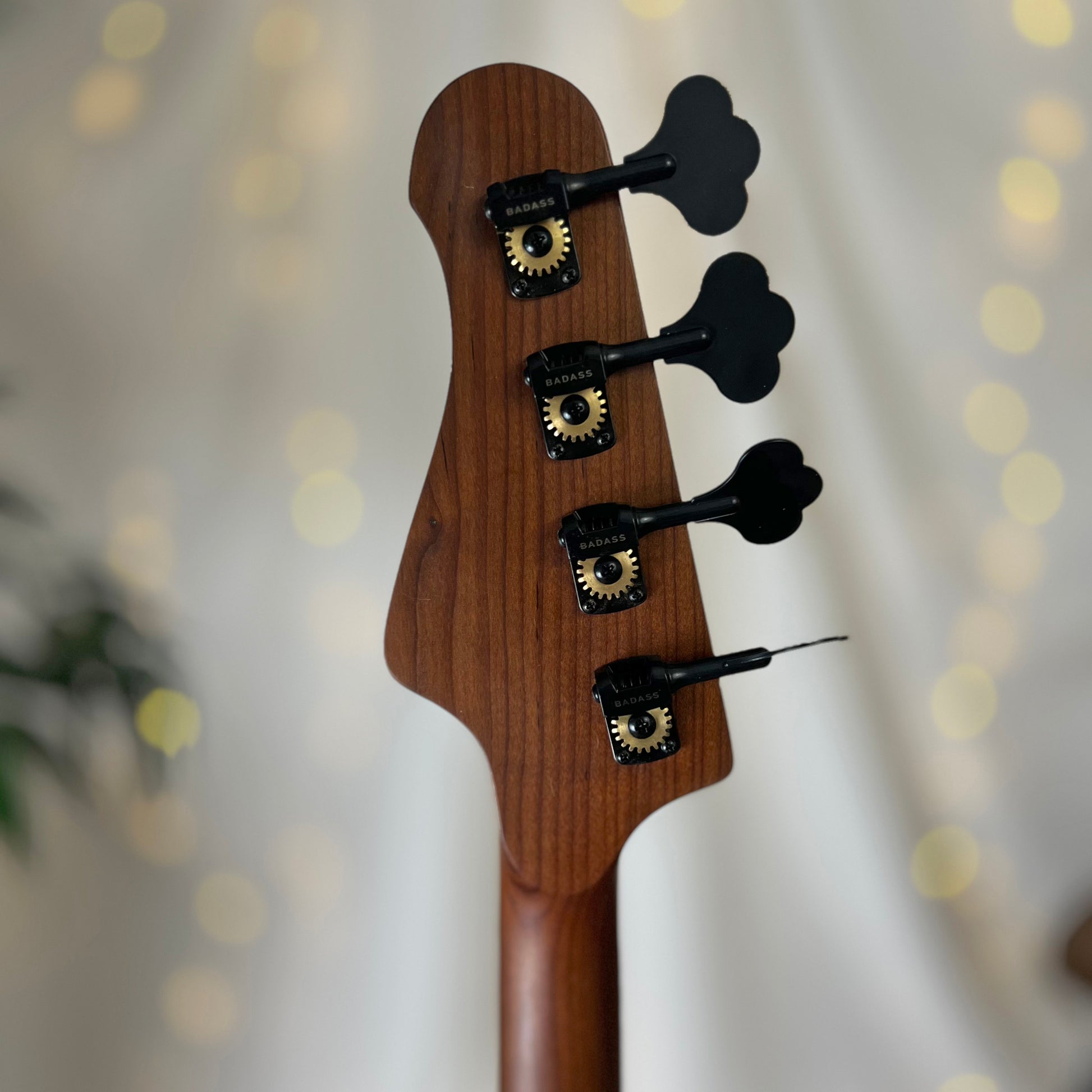 Offbeat Guitars Modern Series Jacqueline RP2-34 34-Inch Long-Scale Bass in Blue Rose Fade with EMG PCS-PA Pickup Set (Active) and EMG V-B-T with B64EQ 3-Band Preamp (Active-18v)-2E022001-Headstock Back