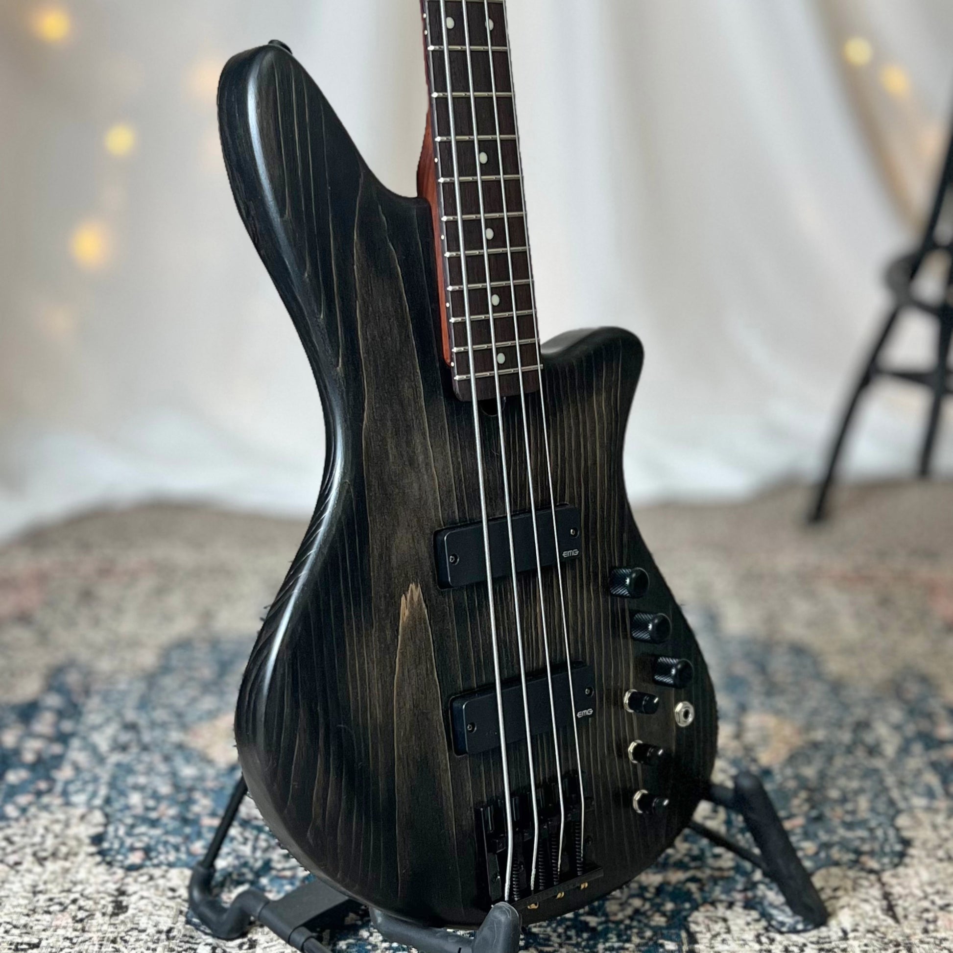 Modern Series Jacqueline SB2-34 34-Inch Long-Scale Bass in Coffee Bean with EMG E4W Pickup Set (Active) and EMG V/B/T and B64EQ (Active - 18v) - 2E042005 - .75