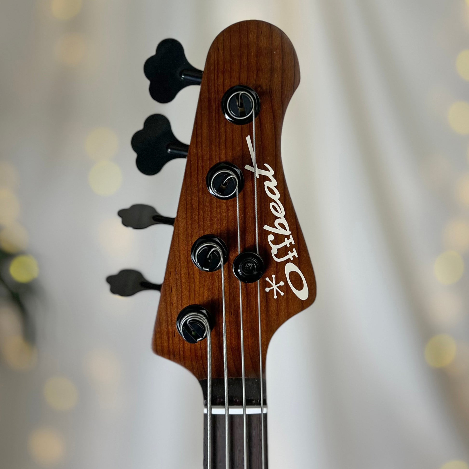Modern Series Jacqueline SB2-34 34-Inch Long-Scale Bass in Coffee Bean with EMG E4W Pickup Set (Active) and EMG V/B/T and B64EQ (Active - 18v) - 2E042005 - Headstock Front