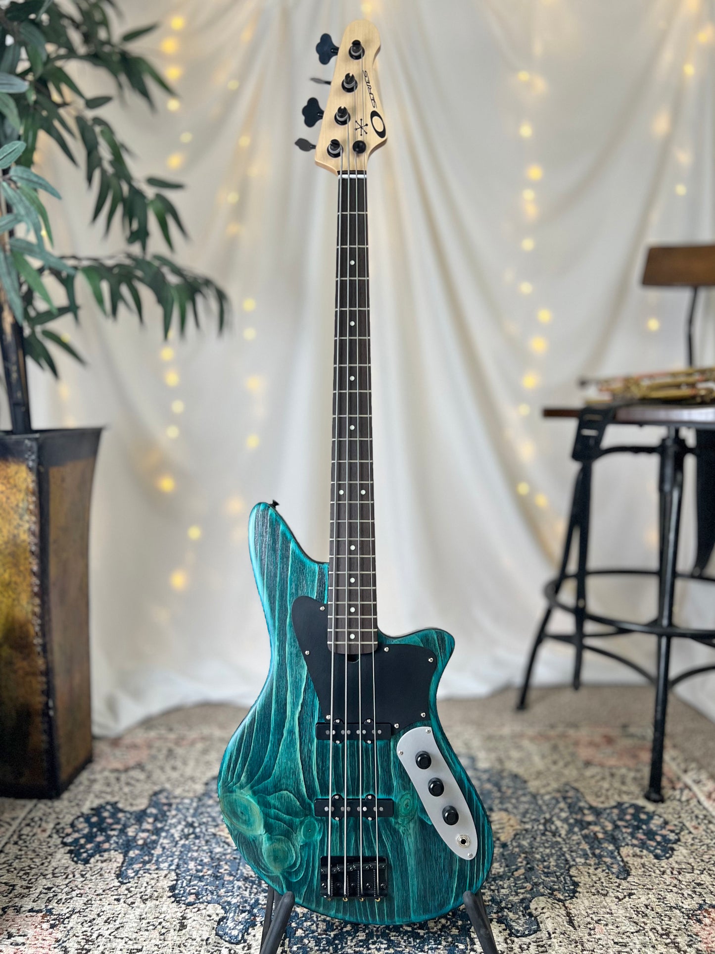 O* Series Jacqueline J2 34-Inch Long-Scale Bass in Bahama Nights with Tonerider Classic J Pickup Set (Passive) and V-V-T (Passive) Electronics - Front Full