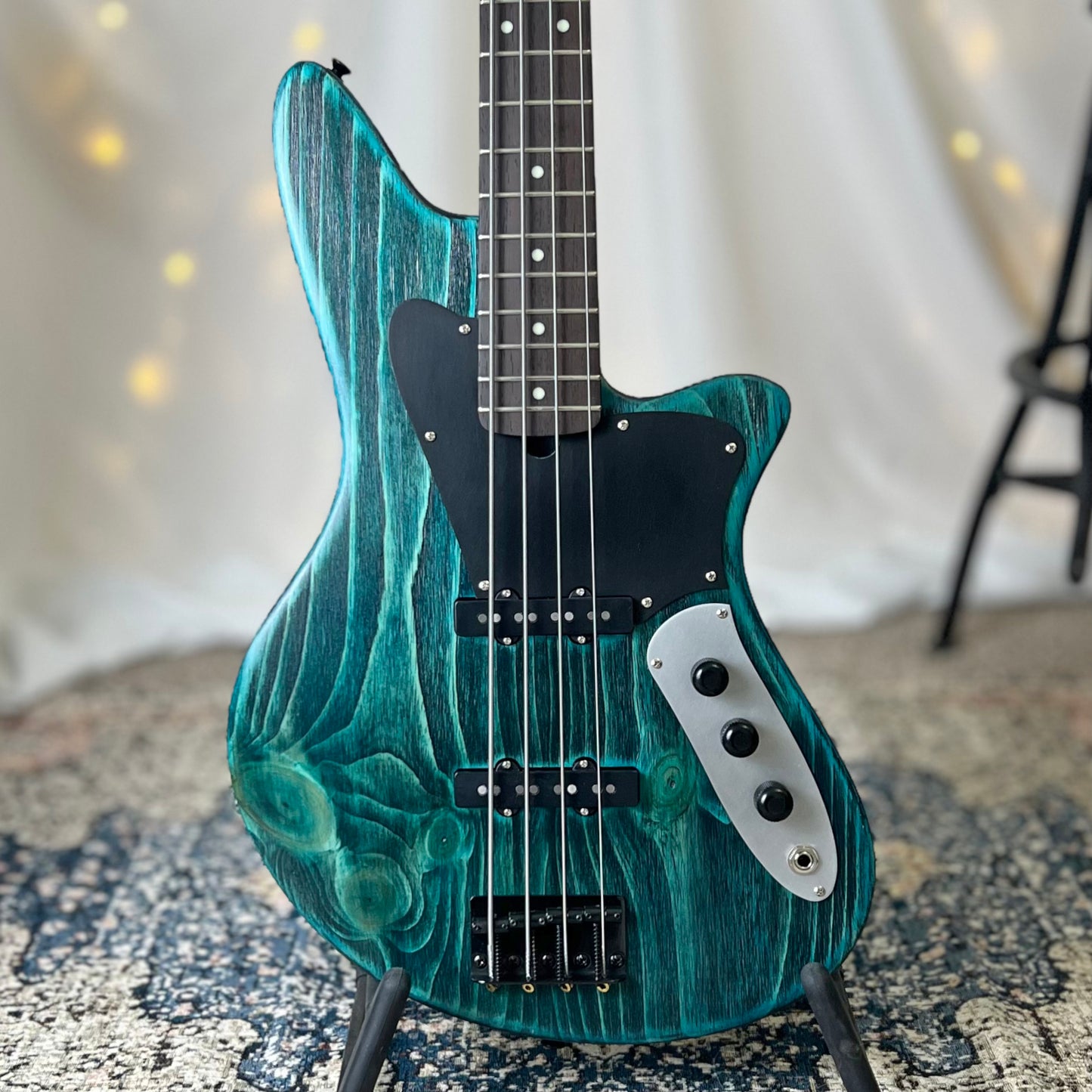 O* Series Jacqueline J2 34-Inch Long-Scale Bass in Bahama Nights with Tonerider Classic J Pickup Set (Passive) and V-V-T (Passive) Electronics - Front Square