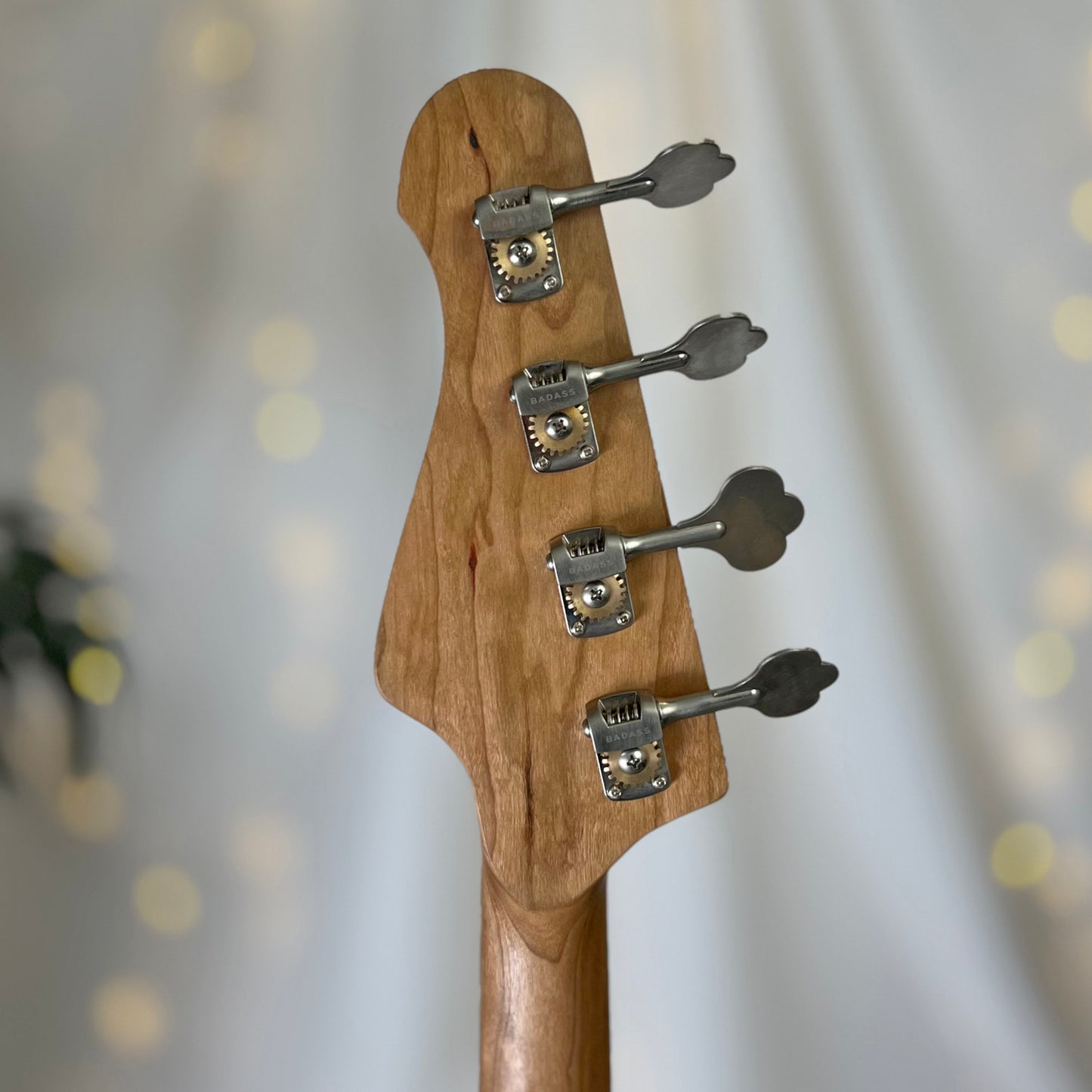 Traditional Jacqueline TB2-34 34-Inch Long-Scale Bass in Get Lucky Green with Fralin Custom Big Single T-Bird Pickup Set (Passive) and V-V-T Electronics (Passive) - 2E012002 - Headstock Back