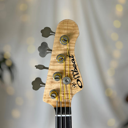 Carved Top Shelby TB2 30-Inch Short-Scale Bass in Cherry Bomb with Fralin Custom Big Single T-Bird Pickup Set (Passive) and V-V-T Electronics (Passive)