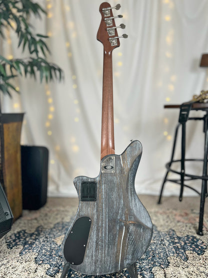 Jackie-O TB2 30-Inch Short-Scale Bass in Pewter Ceruse with EMG TBJAX (Active) Pickups and EMG V/V/T/EXB (Active) Electronics - Back Full