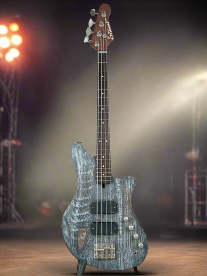 Jackie-O TB2 30-Inch Short-Scale Bass in Pewter Ceruse with EMG TBJAX (Active) Pickups and EMG V/V/T/EXB (Active) Electronics