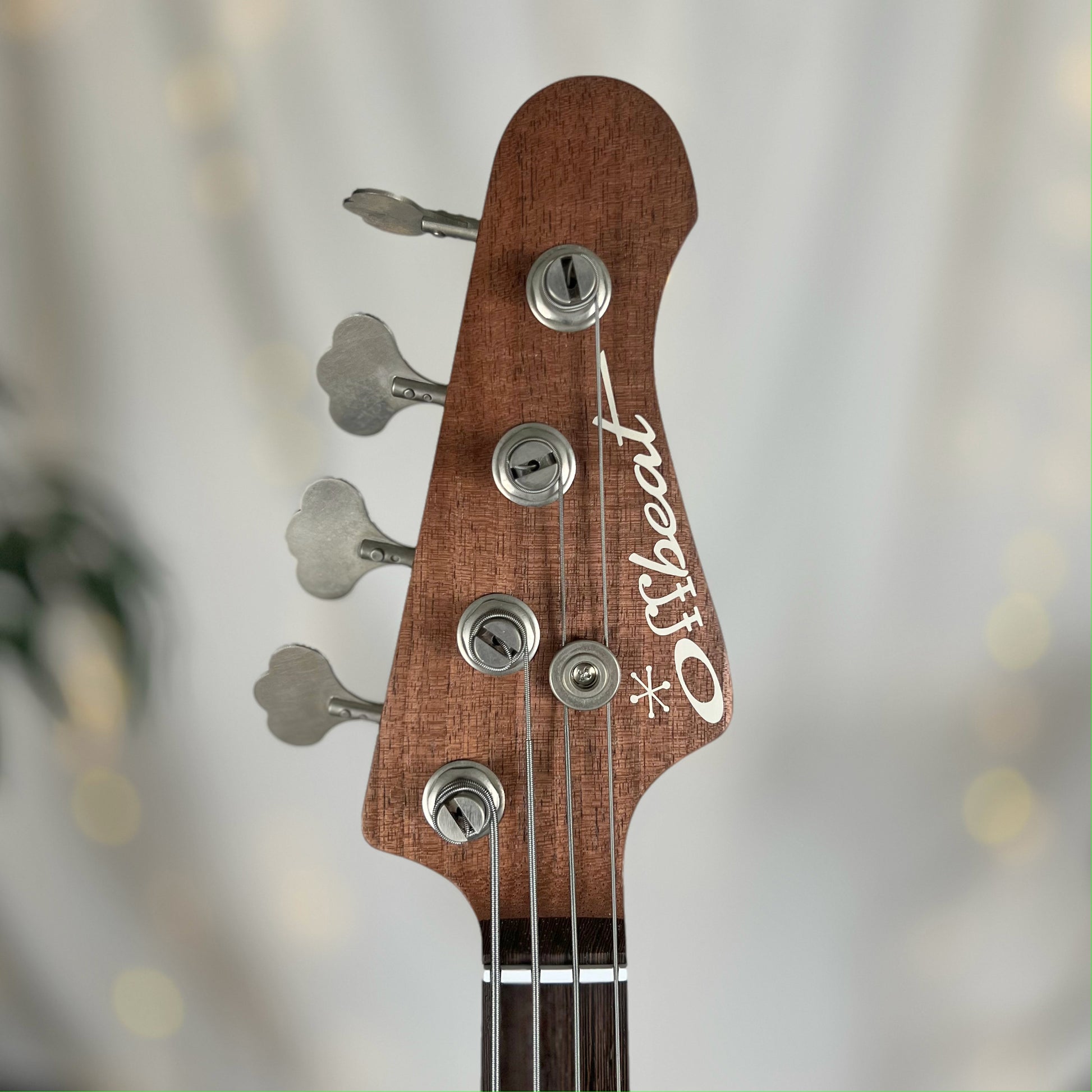 Jackie-O TB2 30-Inch Short-Scale Bass in Pewter Ceruse with EMG TBJAX (Active) Pickups and EMG V/V/T/EXB (Active) Electronics - Headstock Front