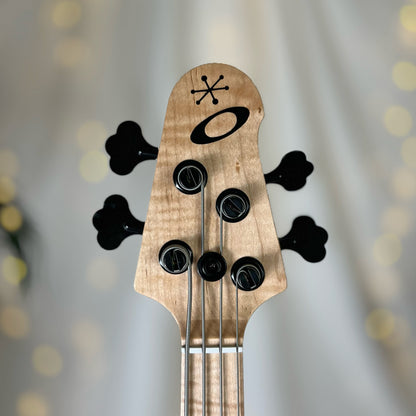 Jacqueline J2-32 32-Inch Medium-Scale Bass in Dragonskin on Textured Pine with Fralin Jazz Bass Pickup Set Passive and V-V-T Electronics Passive - 2E122001 - Headstock Front