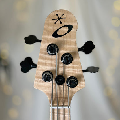 Jacqueline J2-32 32-Inch Medium-Scale Bass in Roses Are Red with Nordstrand NJ4 (Passive) Pickup Set and V-V-T (Passive) Electronics - 2E122002 - Headstock Front