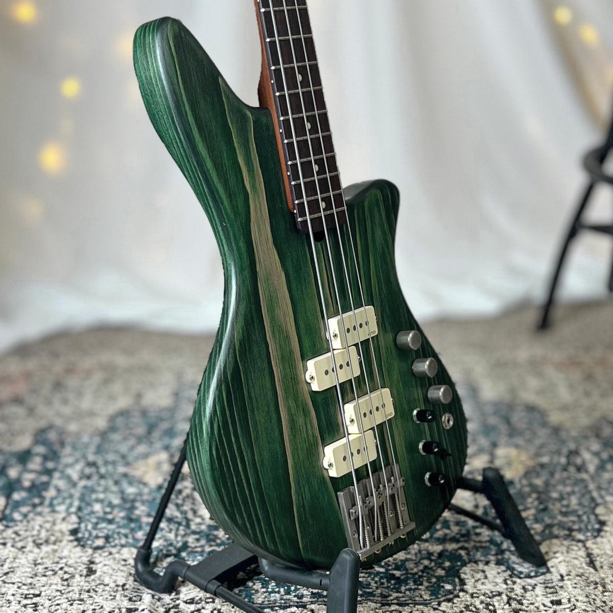 CLEARANCE - PLEK Setup - Modern Series Jacqueline RP2-34 34-Inch Long-Scale Bass in Jade Glow with EMG PVHZ/GZR-P Pickup Set (Passive) and SPPP/SPPP/T and Trickfish IPA 3-Band Preamp (Active)