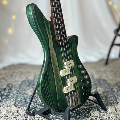 CLEARANCE - PLEK Setup - Modern Series Jacqueline RP2-34 34-Inch Long-Scale Bass in Jade Glow with EMG PVHZ/GZR-P Pickup Set (Passive) and SPPP/SPPP/T and Trickfish IPA 3-Band Preamp (Active)