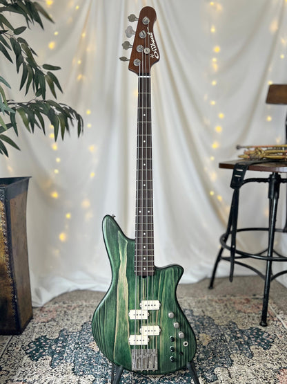 CLEARANCE - PLEK Setup - Modern Series Jacqueline RP2-34 34-Inch Long-Scale Bass in Jade Glow with EMG PVHZ/GZR-P Pickup Set (Passive) and SPPP/SPPP/T and Trickfish IPA 3-Band Preamp (Active)