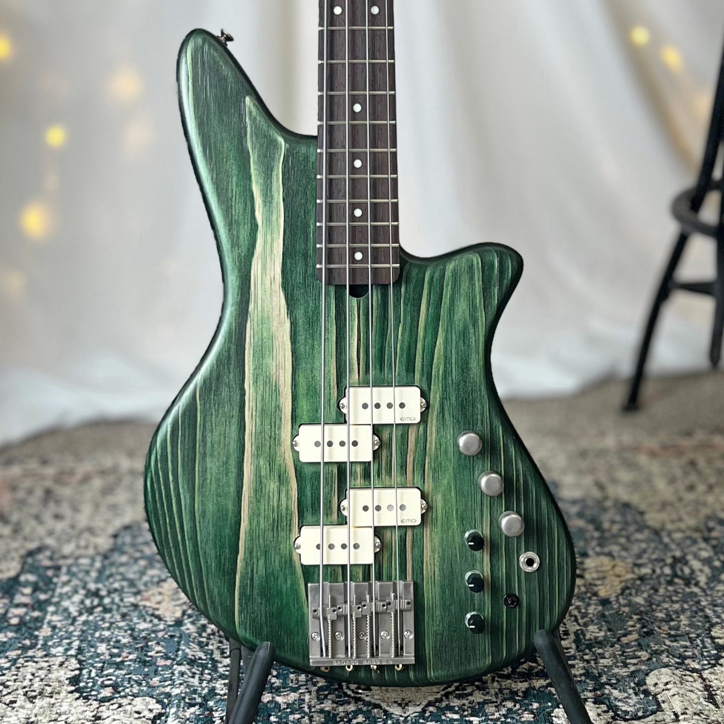 CLEARANCE - PLEK Setup - Modern Series Jacqueline RP2-34 34-Inch Long-Scale Bass in Jade Glow with EMG PVHZ/GZR-P Pickup Set (Passive) and SPPP/SPPP/T and Trickfish IPA 3-Band Preamp (Active)