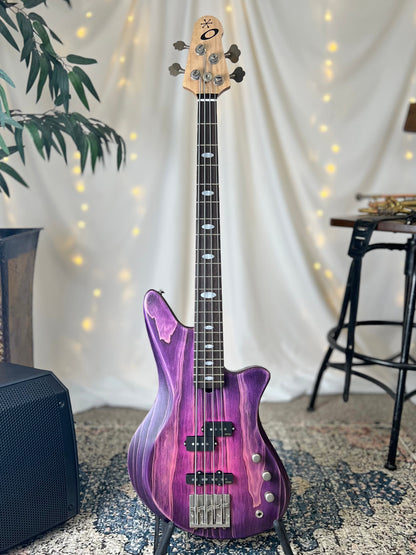 2026 NAMM Bass | Jacqueline RPJ-32 32-Inch Medium-Scale Bass in Purple Twilight with EMG Geezer Butler PJ (Passive) Pickup Set and EMG SPPP/V/T (Passive) Electronics