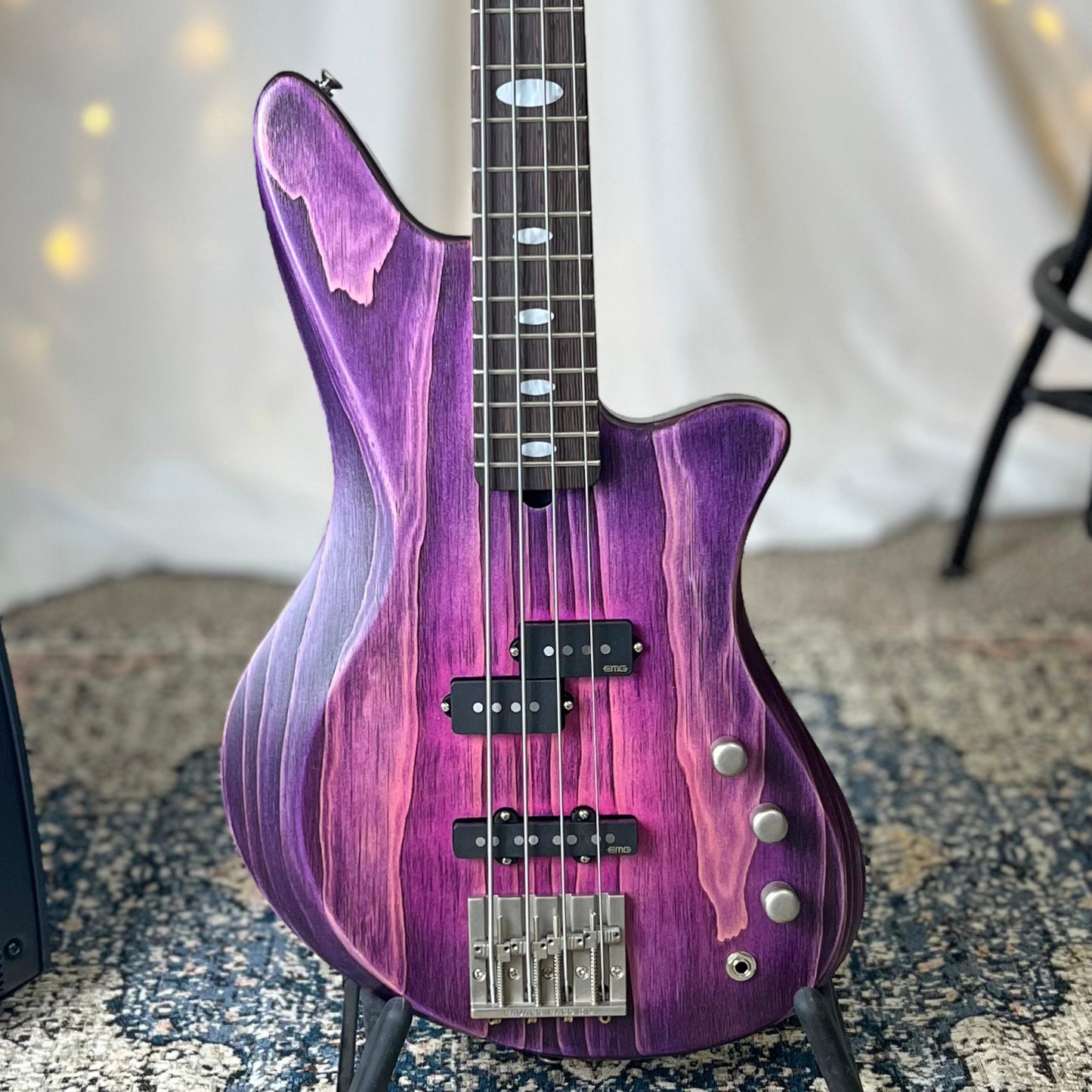 2026 NAMM Bass | Jacqueline RPJ-32 32-Inch Medium-Scale Bass in Purple Twilight with EMG Geezer Butler PJ (Passive) Pickup Set and EMG SPPP/V/T (Passive) Electronics