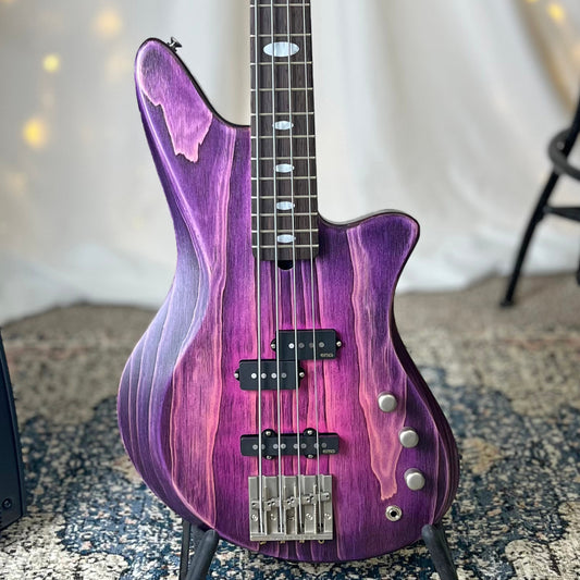 2026 NAMM Bass | Jacqueline RPJ-32 32-Inch Medium-Scale Bass in Purple Twilight with EMG Geezer Butler PJ (Passive) Pickup Set and EMG SPPP/V/T (Passive) Electronics