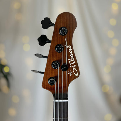 Jacqueline RPJ-34 34-Inch Long-Scale Bass in Midnight Glow with EMG PCS/JA Pickup Set (Active) and EMG V/B/T and B64EQ (Active - 18v) - 2E042004 - Headstock Front