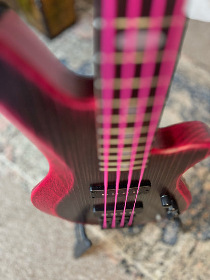 Jacqueline SB2-32 32-Inch Medium-Scale Bass in Rose Eclipse with Trickfish Split Coil (Passive) Pickup Set and Flexcore 2-Band (Active) Electronics, PLEK Setup