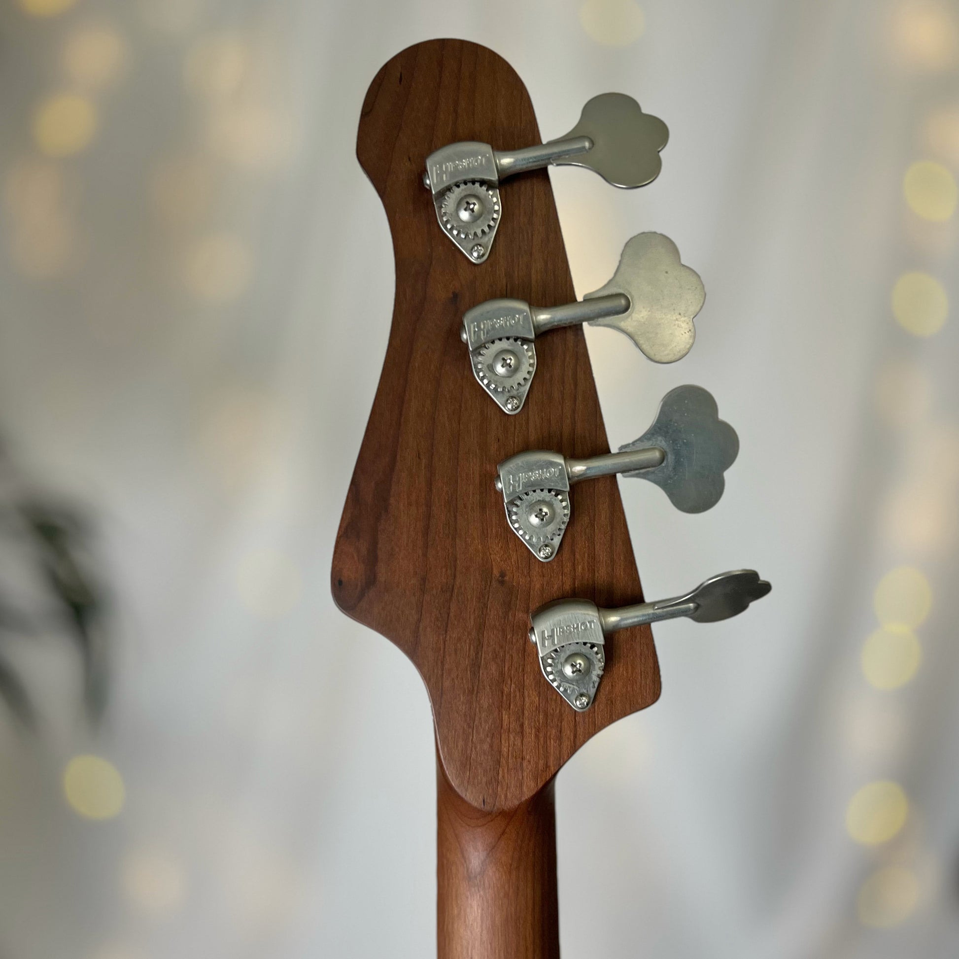 Jax 4 Medium-Scale Bass in Jelly with EMG TBPCSX (neck)/TBPAX (bridge) (Active) Pickups and V/V/BTS (Active) Electronics - Headstock Back