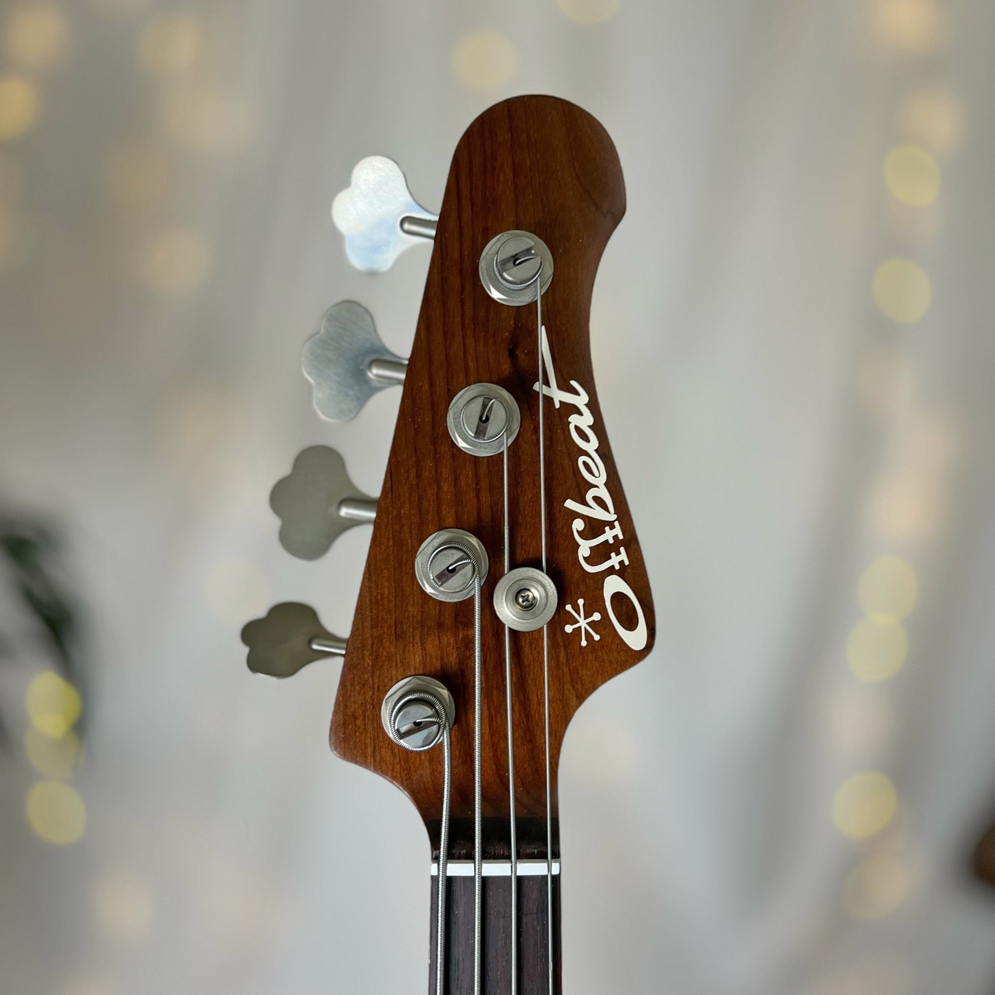 Jax 4 Medium-Scale Bass in Jelly with EMG TBPCSX (neck)/TBPAX (bridge) (Active) Pickups and V/V/BTS (Active) Electronics - Headstock Front