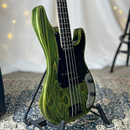 O* Series Pamela P 34-Inch Long-Scale Bass in Riddle Me This Green with Tonerider Classic P Pickup (Passive)
