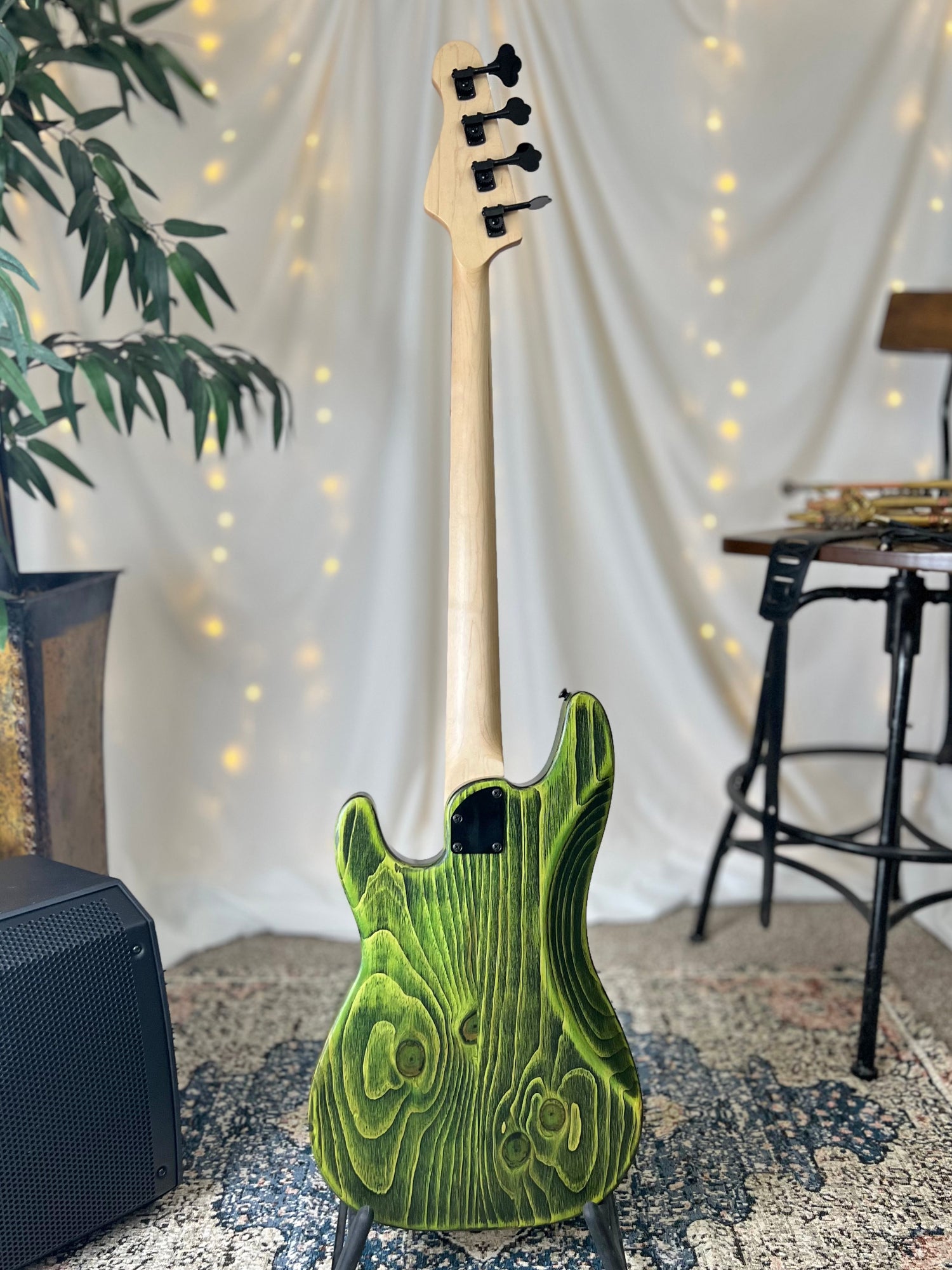 O* Series Pamela P 34-Inch Long-Scale Bass in Riddle Me This Green with Tonerider Classic P Pickup (Passive) - 2E015003 - Back Full