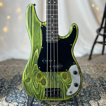 O* Series Pamela P 34-Inch Long-Scale Bass in Riddle Me This Green with Tonerider Classic P Pickup (Passive) - 2E015003 - Front Square