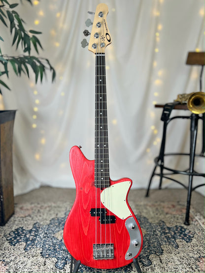 O Series Shelby P 30-Inch Medium-Scale Bass in Fast Car Red with Tonerider Classic P Pickup and V-T Electronics - 2D105002 - Front Full