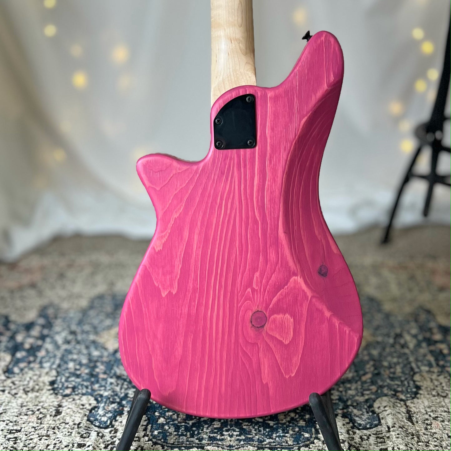 O Series Shelby P 30-Inch Short-Scale Bass in Power Pink with Tonerider Classic P Pickup - 2D105001 - Back Square
