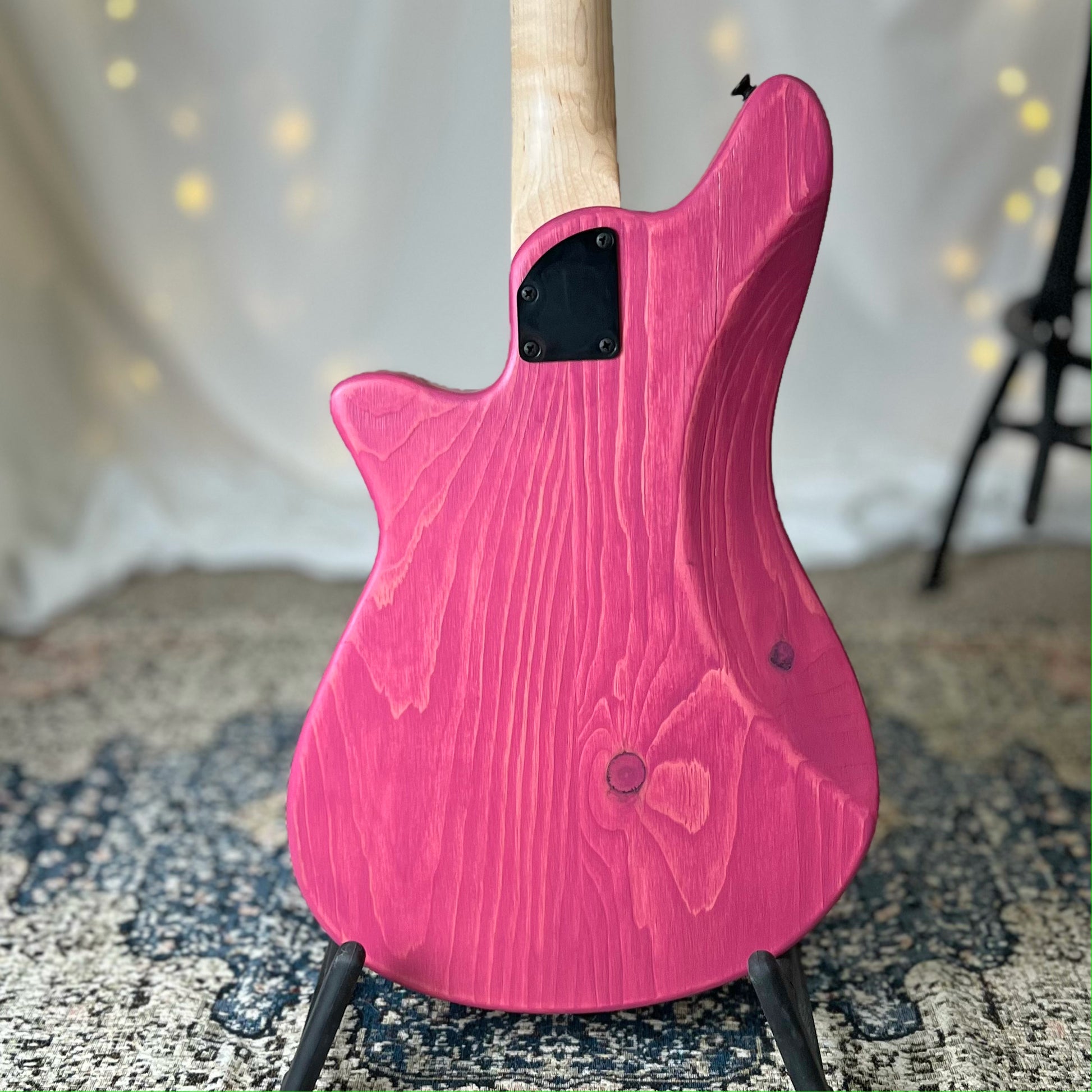 O Series Shelby P 30-Inch Short-Scale Bass in Power Pink with Tonerider Classic P Pickup - 2D105001 - Back Square
