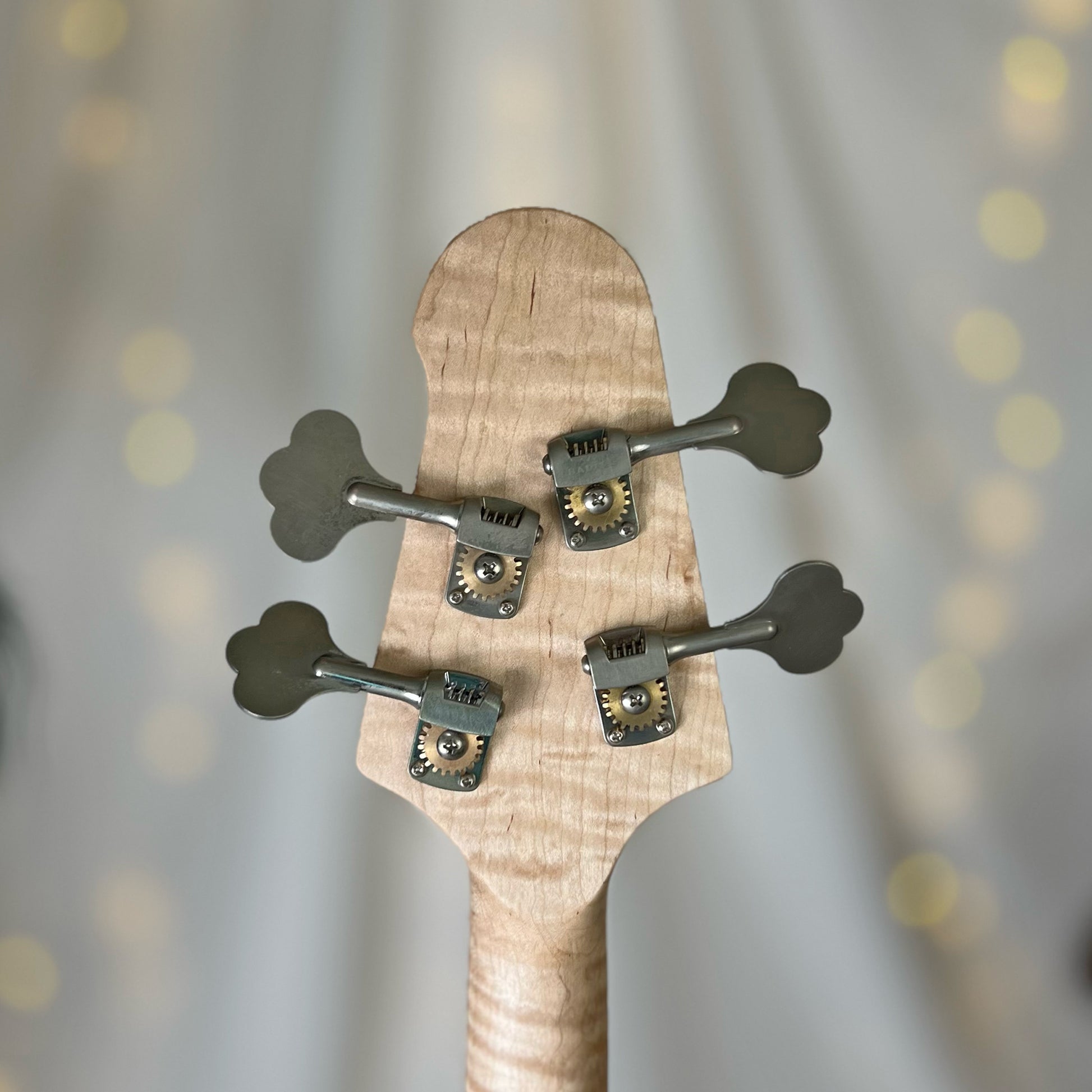 Pamela P-32 32-Inch Medium-Scale Bass in Purple Twilight on Textured Pine with EMG Geezer Butler P Pickup Passive and SPPP T Electronics Passive - 2E122003 - Headstock Back