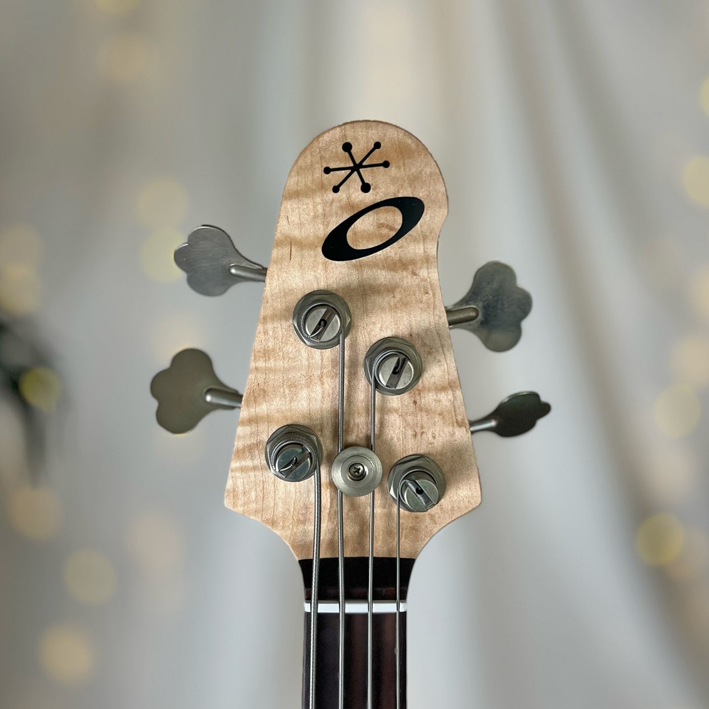 Pamela P-32 32-Inch Medium-Scale Bass in Purple Twilight on Textured Pine with EMG Geezer Butler P Pickup Passive and SPPP T Electronics Passive - 2E122003 - Headstock Front