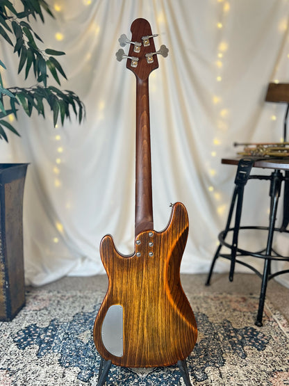 Pamela PJ-32 32-Inch Medium-Scale Bass in Tiger Eye with EMG Geezer Butler PJ (Passive) Pickup Set and SPPP-V-T (Passive) Electronics, PLEK Setup