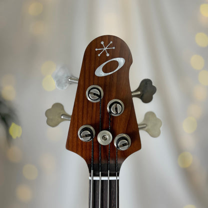 Pamela TB-32 32-Inch Medium-Scale Bass in Ocean Forest with a Fralin Custom Big Single T-Bird (Passive) Pickup and V-T (Passive) Electronics - 2E072005 - 
Headstock Front