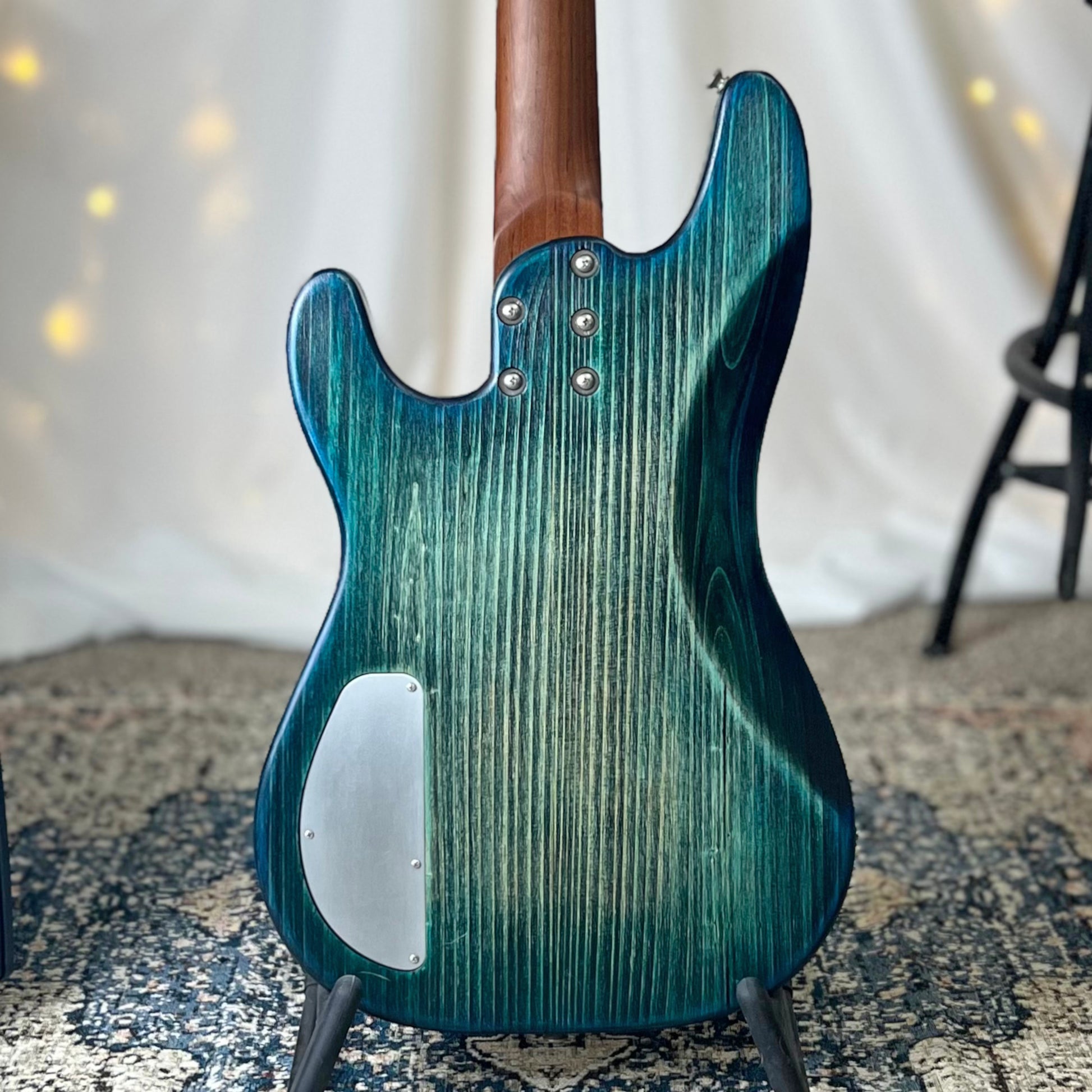 Pamela TB-32 32-Inch Medium-Scale Bass in Ocean Forest with a Fralin Custom Big Single T-Bird (Passive) Pickup and V-T (Passive) Electronics - 2E072005 - Back Square