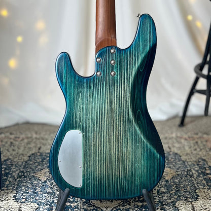 Pamela TB-32 32-Inch Medium-Scale Bass in Ocean Forest with a Fralin Custom Big Single T-Bird (Passive) Pickup and V-T (Passive) Electronics - 2E072005 - Back Square
