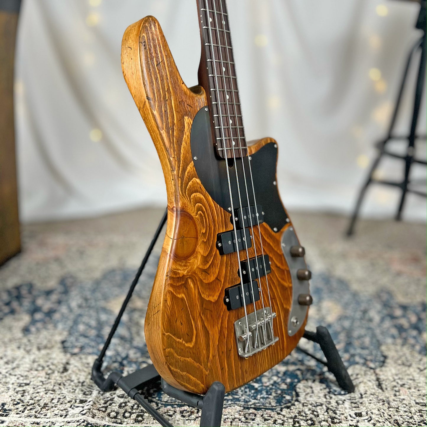 Roxanne P2 32-Inch Medium-Scale Bass in Butterscotch Candy with EMG PVHZ and EMG GZR-P Pickups and EMG SPPP-SPPP-T Electronics - .75