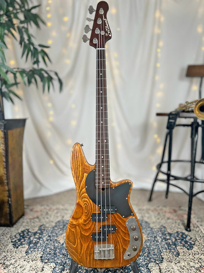 Roxanne P2 32-Inch Medium-Scale Bass in Butterscotch Candy with EMG PVHZ and EMG GZR-P Pickups and EMG SPPP-SPPP-T Electronics - Front Full