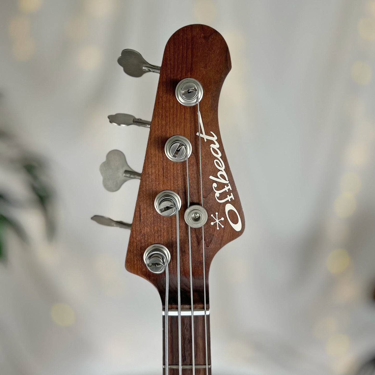 Roxanne P2 32-Inch Medium-Scale Bass in Butterscotch Candy with EMG PVHZ and EMG GZR-P Pickups and EMG SPPP-SPPP-T Electronics - Headstock Front