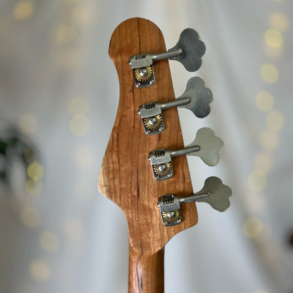 Shelby PJ 30-Inch Short-Scale Bass in Raspberry Beret with EMG Geezer Butler PJ (Passive) Pickup Set and EMG SPPP/V/T (Passive) Electronics