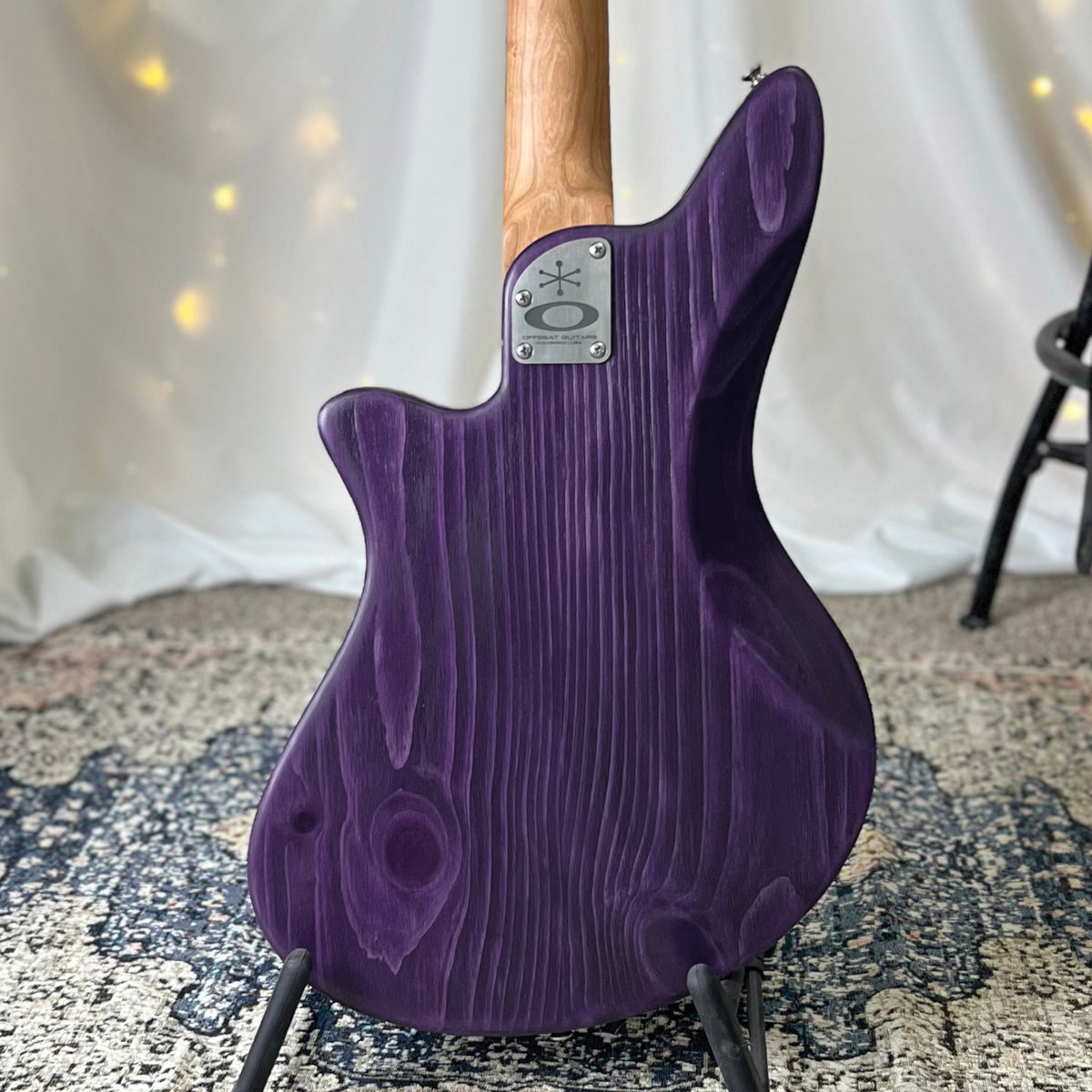 CLEARANCE - PLEK Setup - Traditional Series Jacqueline TB2-34 34-Inch Long-Scale Bass in Deep Purple with Fralin Custom Big Single T-Bird Pickup Set (Passive) and V/V/T (Passive) Electronics