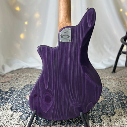 CLEARANCE - PLEK Setup - Traditional Series Jacqueline TB2-34 34-Inch Long-Scale Bass in Deep Purple with Fralin Custom Big Single T-Bird Pickup Set (Passive) and V/V/T (Passive) Electronics