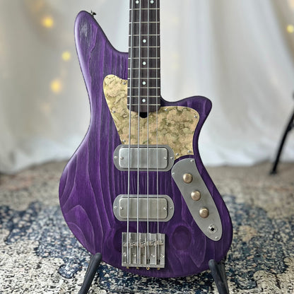 CLEARANCE - PLEK Setup - Traditional Series Jacqueline TB2-34 34-Inch Long-Scale Bass in Deep Purple with Fralin Custom Big Single T-Bird Pickup Set (Passive) and V/V/T (Passive) Electronics