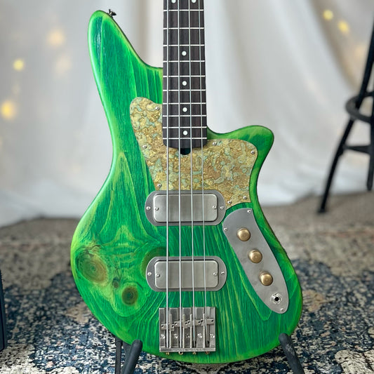 Traditional Series Jacqueline TB2-34 34-Inch Long-Scale Bass in Get Lucky Green with Fralin Custom Big Single T-Bird Pickup Set (Passive) and V/V/T (Passive) Electronics