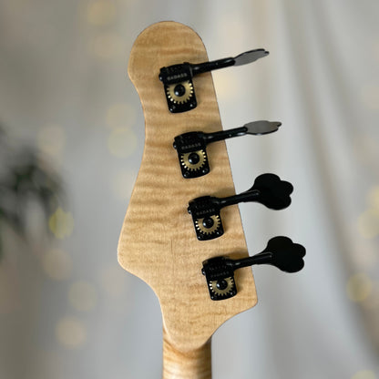 Carved Top Shelby P 30-Inch Short-Scale Bass in Turquoise with Nordstrand NP4 A3 Pickup (Passive) and V-T Electronics (Passive)