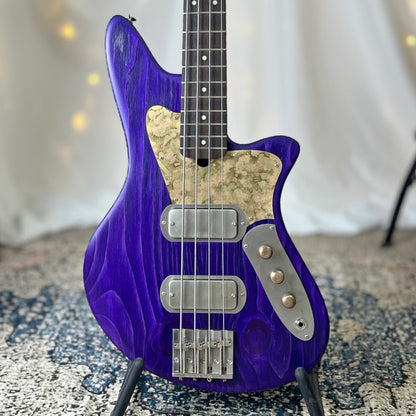 Traditional Series Jacqueline TB2-34 34-Inch Long-Scale Bass in Deep Purple with Fralin Custom Big Single T-Bird Pickup Set (Passive) and V/V/T (Passive) Electronics - 2E012004 - Front Square