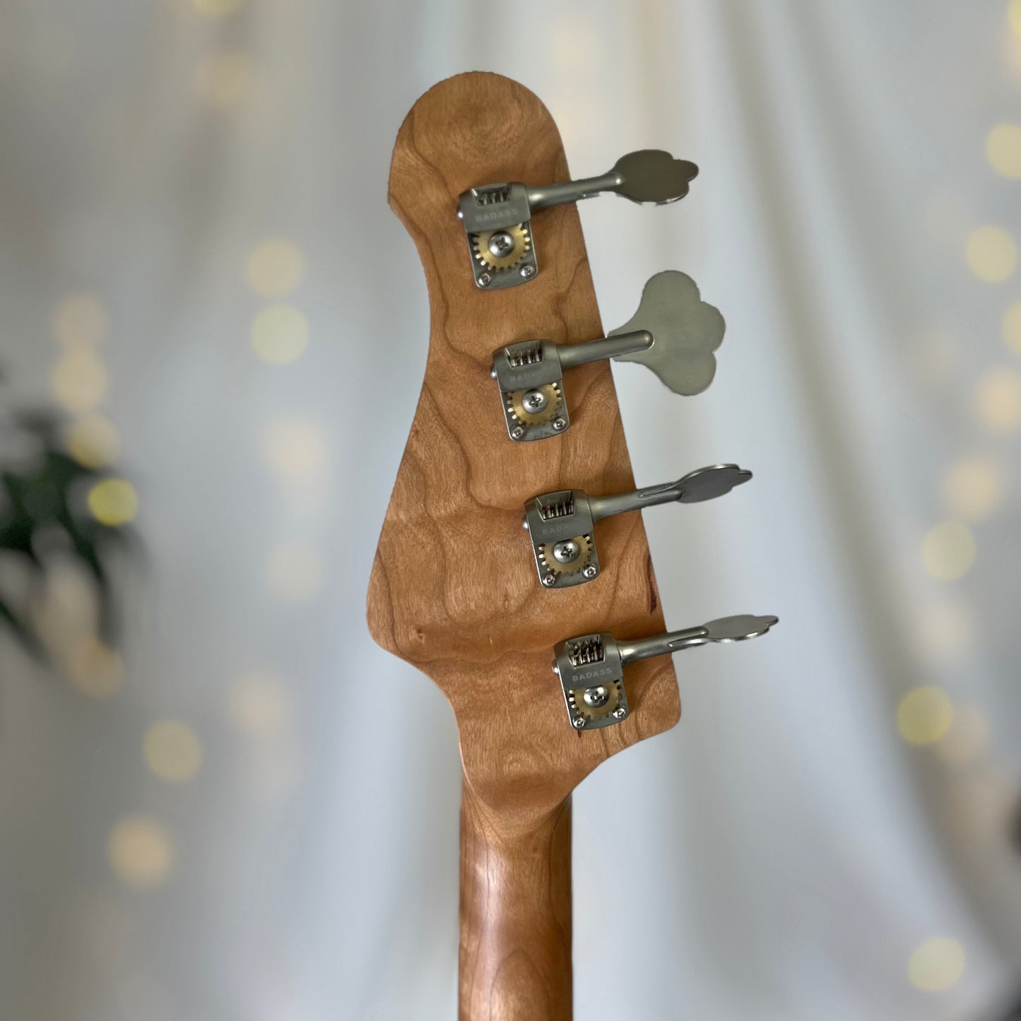 Traditional Series Jacqueline TB2-34 34-Inch Long-Scale Bass in Deep Purple with Fralin Custom Big Single T-Bird Pickup Set (Passive) and V/V/T (Passive) Electronics - 2E012004 - Headstock Back