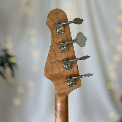 Traditional Series Jacqueline TB2-34 34-Inch Long-Scale Bass in Deep Purple with Fralin Custom Big Single T-Bird Pickup Set (Passive) and V/V/T (Passive) Electronics - 2E012004 - Headstock Back