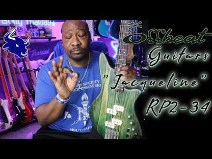 Modern Series Jacqueline RP2-34 34-Inch Long-Scale Bass in Jade Glow with EMG PVHZ/GZR-P Pickup Set (Passive) and SPPP/SPPP/T and Trickfish IPA 3-Band Preamp (Active)